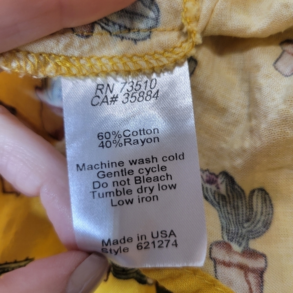 Ivy Jane Cactus Mustard Blouse Women's Size Small - Picture 13 of 13